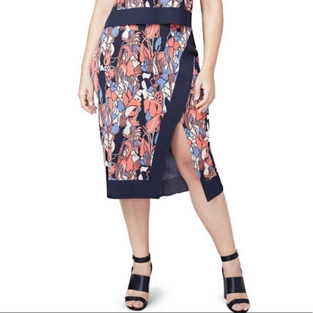 RACHEL ROY Knit MIDI Pencil Slit Skirt Plus 2X